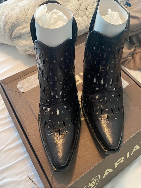 Ariat Shoes - Ariat Black Perforated Pointed Toe Ankle Booties